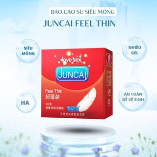 Bao cao su JUNCAI 003 Feel Thin Siêu mỏng Nhiều gel bôi trơn Kéo dài vật lý size 52mm
