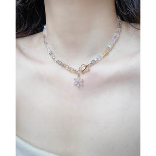 Vòng cổ pha lê áo hologram mặt hoa SpringX