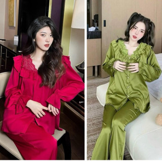 Đồ Bộ Mặc Nhà Tiểu Thư Chất Liệu LỤA LATIN Mềm Mịn Free Size 40-58kg