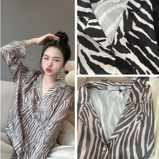 Đồ Bộ Mặc Nhà Họa Tiết Kẻ Sọc Chất Liệu LỤA LATIN Mềm Mịn Free Size 40-58kg
