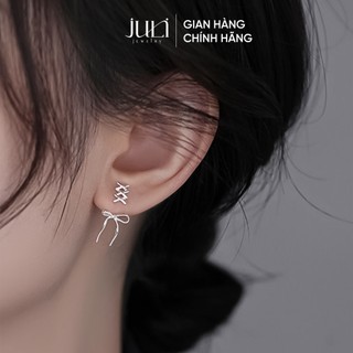 Khuyên Tai JULI bạc Ý hình Bím Nơ dễ thương dành cho Nữ | Mạ vàng 3 lớp sang trọng | KT67 JULI