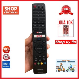 Điều khiển tivi sharp gb346wjsa có giọng nói , remote dùng cho tivi sharp gb346wjsa , đầu bấm dùng sharp gb346wjsa