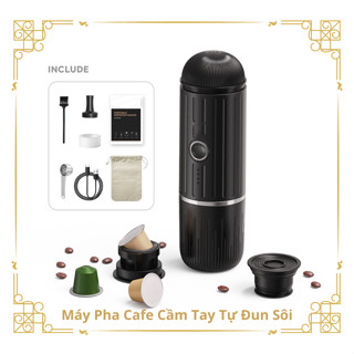 Máy pha cafe cầm tay Espresso du lịch tự đun sôi nước 92 độ mẫu nâng cấp 2024
