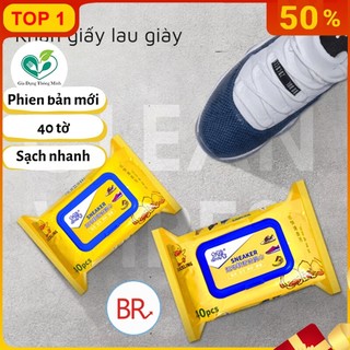 KHĂN GIẤY LAU GIÀY Sneaker Vịt Vàng Hộp 40 Tờ Siêu Hot Không Hoá Chất Làm Hại Da Tay, Giày Vải