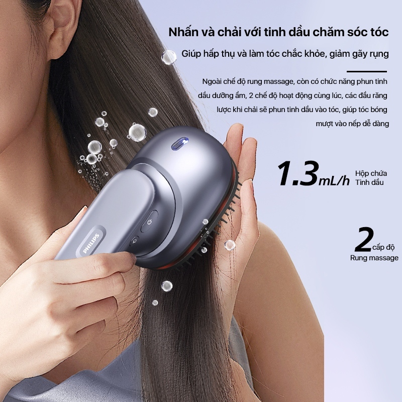 Lược Điện Massage Da Đầu PHILIPS 1511 [BH 24 THÁNG] massage thư giãn kích thích tuần hoàn máu,tinh dầu chăm sóc tóc