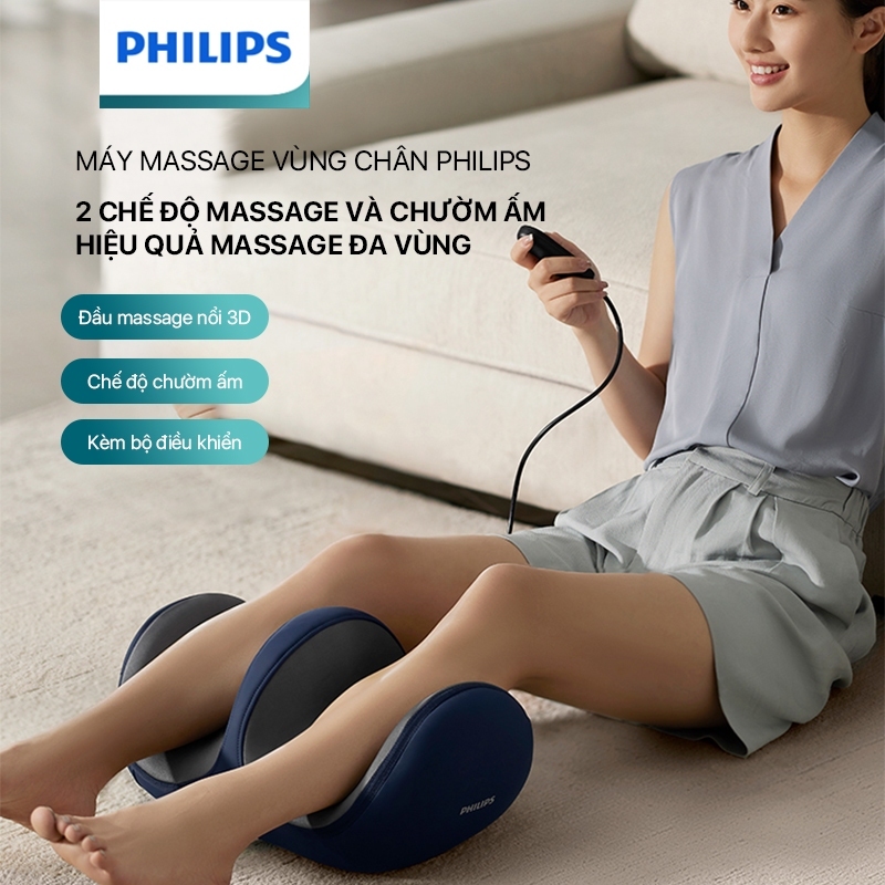 Máy Massage Chân PHILIPS 6331[BH 24 THÁNG] Mát xa vùng chân 2 chế độ và chườm ấm hiệu quả massage các vị trí của chân
