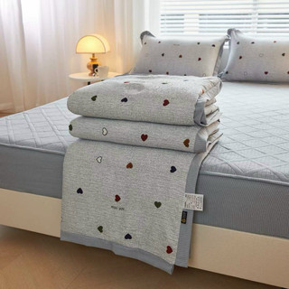 Bộ chăn ga gối cotton đũi ga trần cao cấp chăn trần hè,dùng 4 mùa