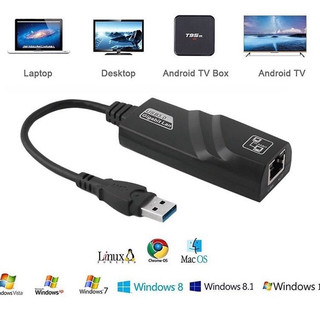 USB To Lan - Cáp Chuyển Đổi USB 3.0 Sang Lan 10-100-1000 Mbps Gigabit .Dây Chuyển Đổi USB 3.0 sang cổng mạng lan RJ45