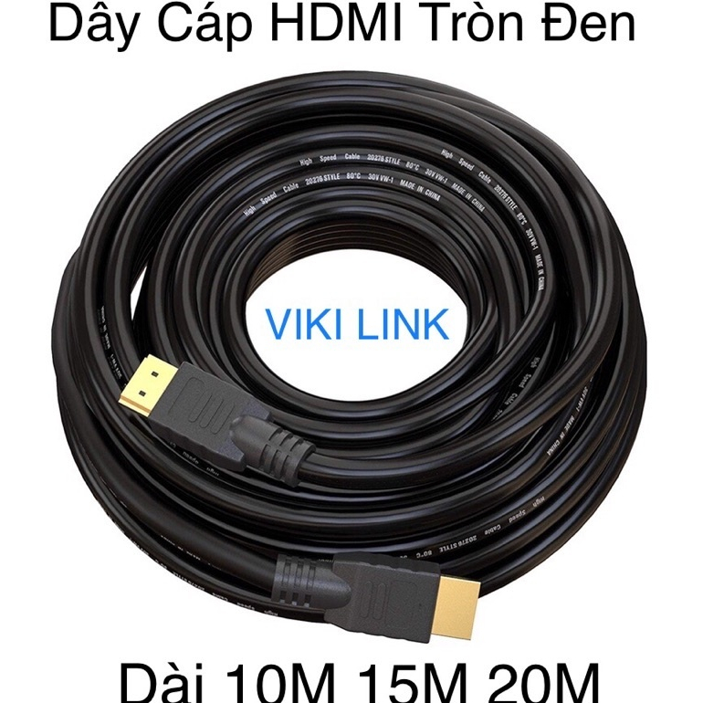 Dây Cáp Hdmi 3M 5M 10M 15M 20M Tròn Đen - Dây Cáp Kết Nối Cổng HDMI 2 Đầu tốt chống nhiễu xịn chất Lượng cao