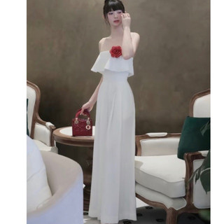Set bộ jum áo ống cúp ngực đính hoa quần ống rộng cực xinh phong cách năng tiểu thư dễ thương sang trọng cho nữ