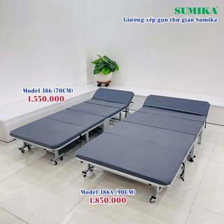 Giường gấp gọn 4 đoạn văn phòng đa năng Sumika 386-70cm & 386A-90cm khung thép bảo hành 1 năm
