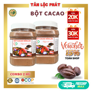 Bột cacao nguyên chất 1kg - combo 2 hũ 500g
