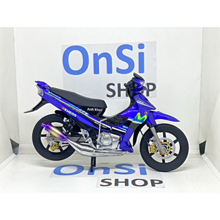 MÔ HÌNH XE YAZ Y125ZR MOVISTAR ĐỘ PHIÊN BẢN CHI TIẾT ( XANH ) TỈ LỆ 1/12