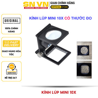 Kính lúp mini 10X có thước đo,có đèn độ phóng đại 10 lần