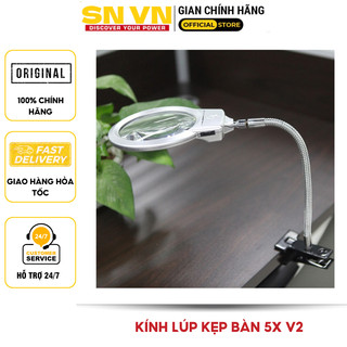 Kính lúp chiếu sáng đèn LED kẹp bàn v2 độ phóng đại 2.5-5X