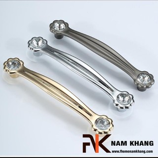 Tay nắm cửa tủ kết hợp đá pha lê NK439