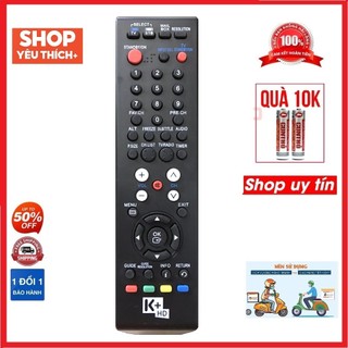 Điều khiển tivi k+ hd có nút nguồn màu đỏ - remote điều khiển tivi k+ hd - tặng kèm pin và bảo hành 3 tháng