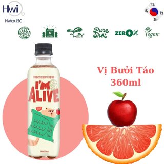 Trà lên men I’m Alive Kombucha vị Bưởi Táo 360ml