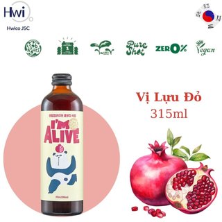 Trà lên men I’m Alive Kombucha vị Lựu đỏ 315ml