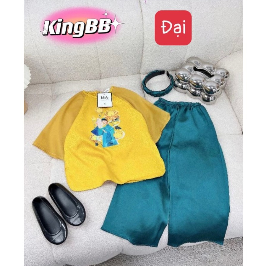 Nguyên set đồ bà ba cho bé gái mẫu hoa sen đi chơi biểu diễn đẹp từ 12-40kg hàng thiết kế