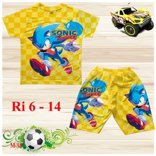  Đồ bộ cộc tay cho bé trai hình Nhím Sonic bigsize 18-36KG chất thun lạnh Thái mát