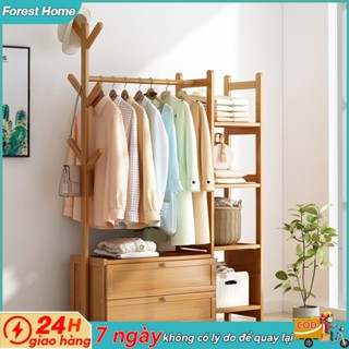 gỗ Giá treo áo khoác Tủ quần áo gỗ trequần áo Giá treo đồ treo quần áo, Kệ để đồ có ngăn kéo Tủ