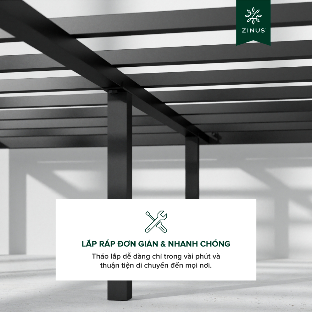 Giường Sắt Với Thanh Đỡ Bằng Thép -  Elias 14in metal platform bed frame | BigBuy360 - bigbuy360.vn