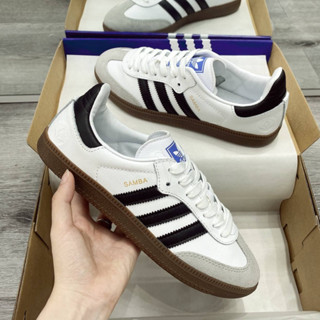 Giày Thể Thao Samba Low Đế Nâu, Giày Sneaker AdiDa White Black Gum" Hàng Mới 100% Full Box