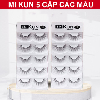 Mi giả tự nhiên 5D Kun 5 cặp đủ mẫu cao cấp chính hãng chuyên dùng cho makeup chuyên nghiệp