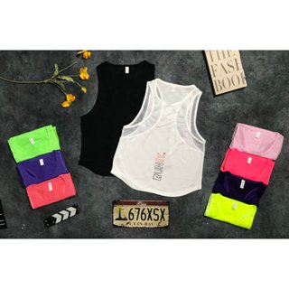 Áo TankTop Nữ In Chữ Run It Chất Mè Co Dãn MS 4558