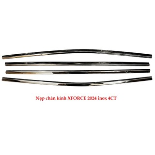 Nẹp chân kính inox xe mitsu xforce 2024 2025 trang trí viền cửa xe đẹp - 4pcs