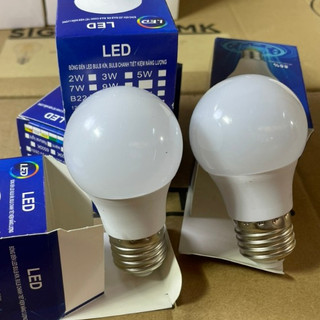 Bóng đèn led bulb tròn kín nước 5w, ánh sáng trắng / vàng