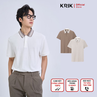 Áo Polo Nam Local Brand Nam KRIK Form Regular Chất Liệu Cotton Coffe Khử Mùi Cổ Áo Thiết Kế Kẻ Line Tạo Điểm Nhấn PL2116