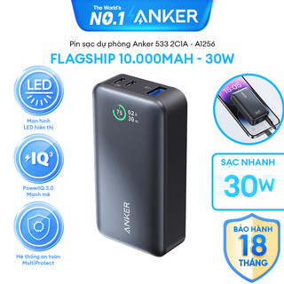 Pin sạc dự phòng anker 533 powercore 10000mah 30w - 3 cổng 2usb-c 1usb-a - a1256