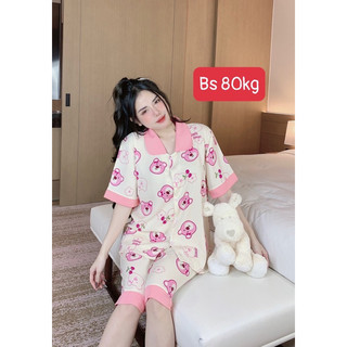 Bộ bigsize 80kg, đồ bộ mặc nhà, bộ ngố lửng., pizama chun's sleepwea