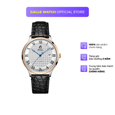 Đồng hồ cơ nam Ernest Borel N0438G0A-MA2L thanh lịch, mặt kính Sapphire, chống nước 3 ATM, dây da cá sấu, chính hãng