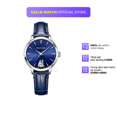 Đồng hồ cơ nữ Ernest Borel N0520B0D-MS6L thanh lịch, mặt kính Sapphire, chống nước 3 ATM, dây da đeo tay, chính hãng