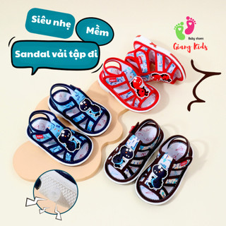 Dép bé trai họa tiết khủng long dép tập đi cho bé vải mềm thoáng khí-giangkids