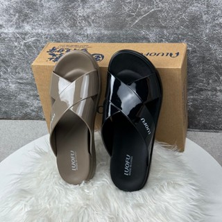  Dép lê nữ LUOFU size 35-40 hai quai chéo nhựa eva siêu nhẹ êm chân chống thấm nước E7189 