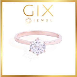 Nhẫn đính hôn bạc mạ vàng kim cương CZ Gix Jewel N72