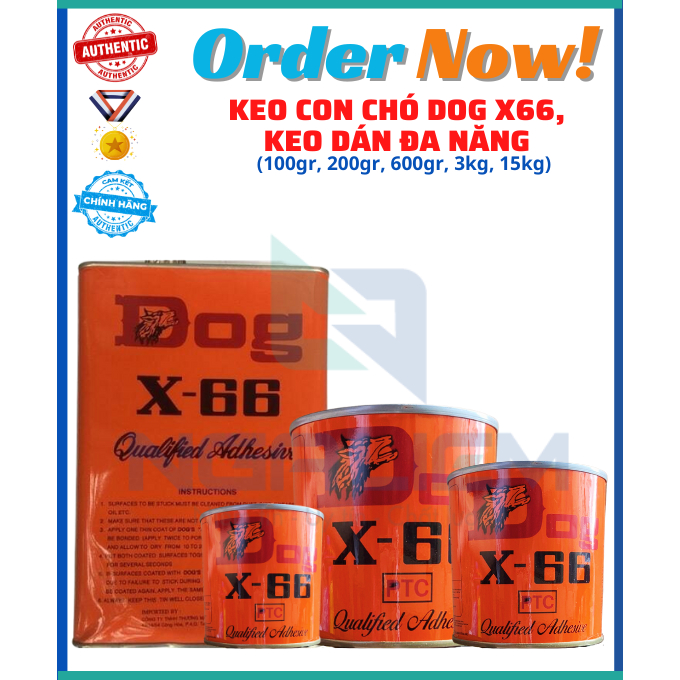 Keo Con Chó DOG X66, Keo Dán Đa Năng Mọi Vật Liệu, Kết Dính Tốt, Loại (100gr, 200gr, 600gr, 3kg, 15k