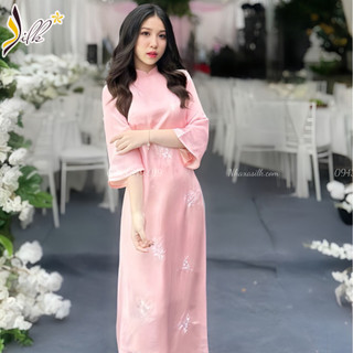 Lụa may áo dài - SILK – Satin màu hồng phấn – ST06 KR