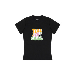 Áo Thun Baby Tee Time to chill chất Thun Gân Kiểu Co Dãn Ôm Body Cổ Tròn Tay Ngắn Dáng Dài ba1017