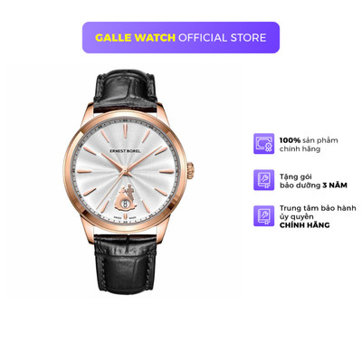 Đồng hồ cơ nam Ernest Borel N0520G0F-MR2L thanh lịch, mặt kính Sapphire, chống nước 3 ATM, dây da đeo tay, chính hãng