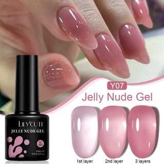LILYCUTE Sơn Gel Thạch 7ML Sơn Móng Tay Thạch Gel Sơn Móng Tay Đá Tone Hồng Sơn thạch