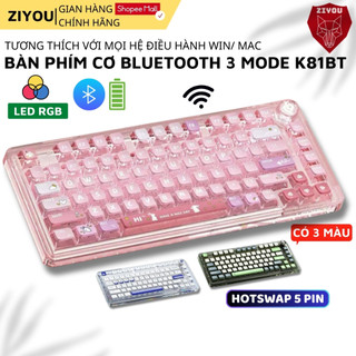  Bàn Phím Cơ Bluetooth Máy Tính Ziyou Leobog K81BT Hotswap 5 Pin LED RGB 3 Mode Full Foam 