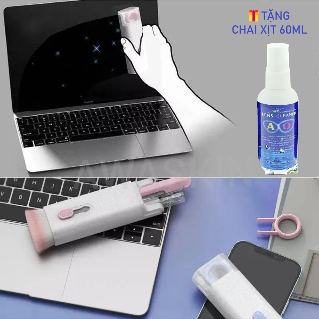 Bộ Vệ Sinh Đa Năng ABS 7 in 1- Vệ Sinh Màn Hình, Bàn Phím, Điện Thoại