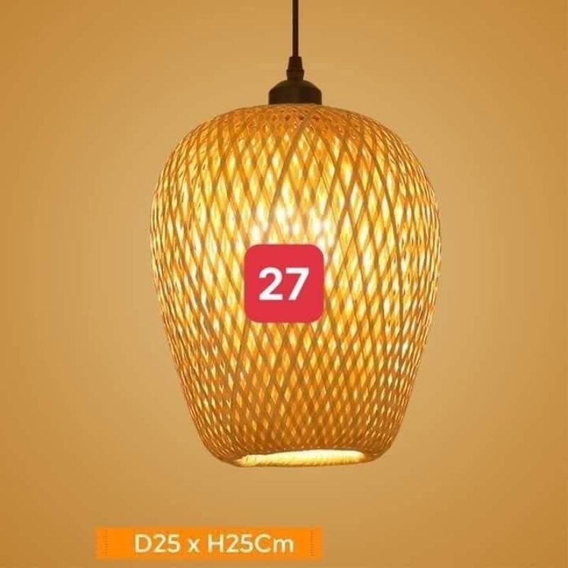 Đèn tre 2 lớp hình táo