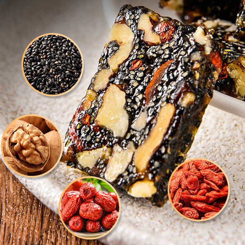 [ Hàng về ] Combo 1000g Bánh óc chó mè đen táo đỏ/Bánh Mè Đen Dinh Dưỡng Siêu Hạt Mè Đen, Táo Đỏ, Óc