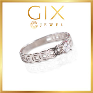 Nhẫn kim tiền bằng bạc mạ vàng đính một viên đá Cz Gix Jewel SPGN31
